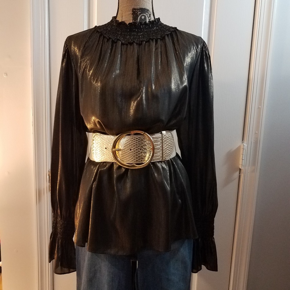 Smocked Neck Blouse